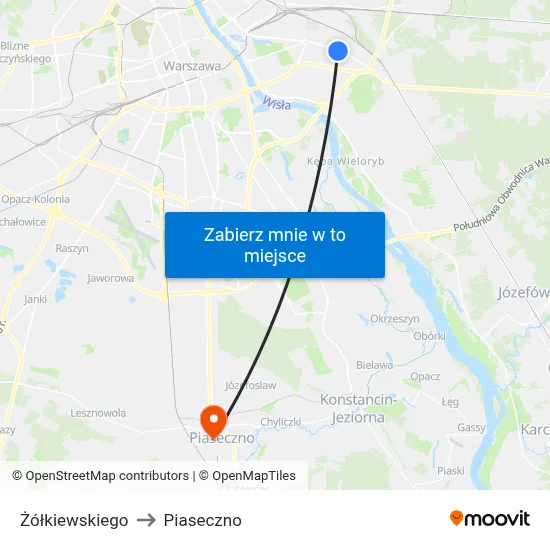 Żółkiewskiego to Piaseczno map
