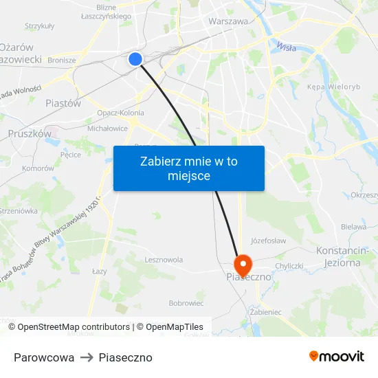 Parowcowa to Piaseczno map