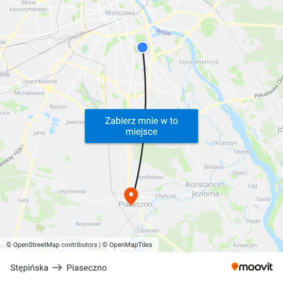 Stępińska to Piaseczno map