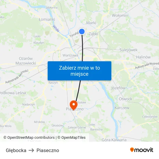 Głębocka to Piaseczno map