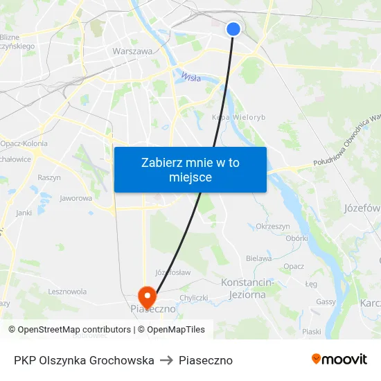 PKP Olszynka Grochowska to Piaseczno map