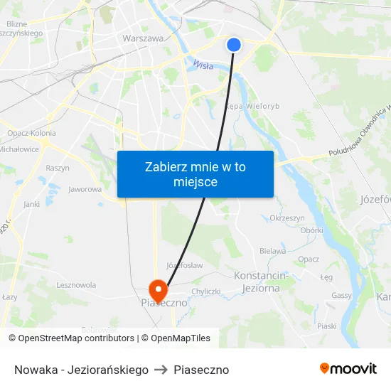 Nowaka - Jeziorańskiego to Piaseczno map