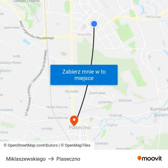 Miklaszewskiego to Piaseczno map