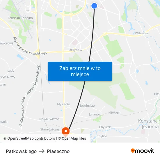 Patkowskiego to Piaseczno map
