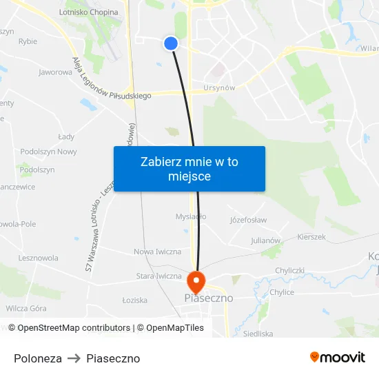 Poloneza to Piaseczno map
