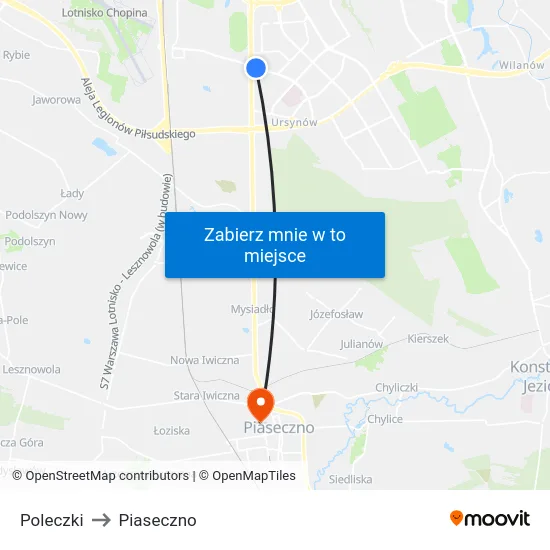 Poleczki to Piaseczno map