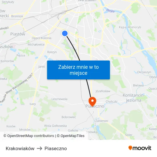Krakowiaków to Piaseczno map