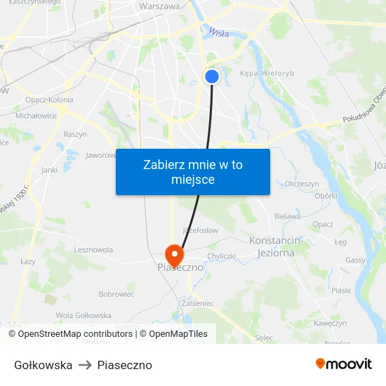 Gołkowska to Piaseczno map