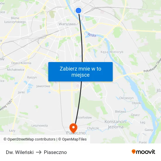 Dw. Wileński to Piaseczno map