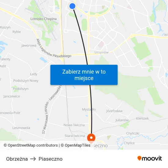 Obrzeżna to Piaseczno map