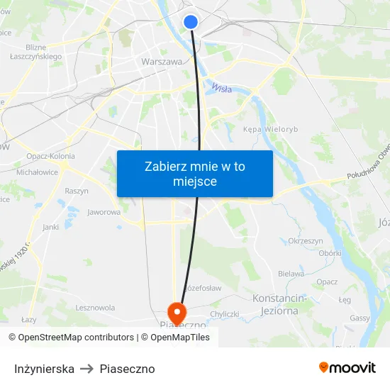 Inżynierska to Piaseczno map