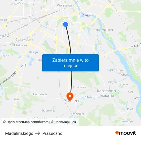 Madalińskiego to Piaseczno map
