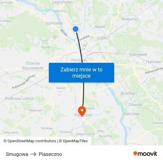 Smugowa to Piaseczno map