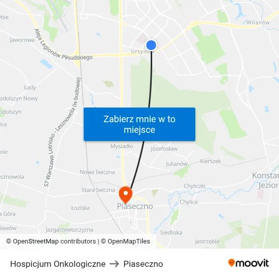 Hospicjum Onkologiczne to Piaseczno map