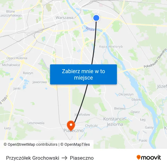Przyczółek Grochowski to Piaseczno map