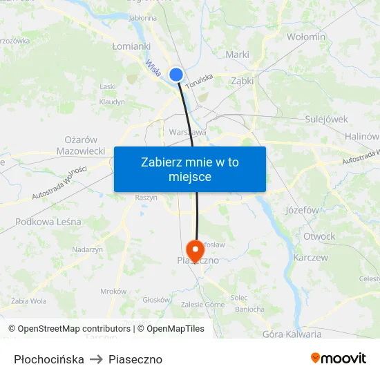 Płochocińska to Piaseczno map