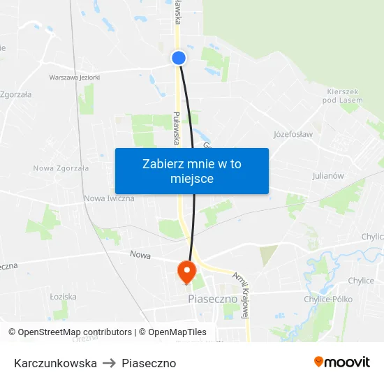 Karczunkowska to Piaseczno map