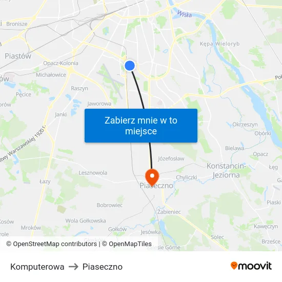 Komputerowa to Piaseczno map