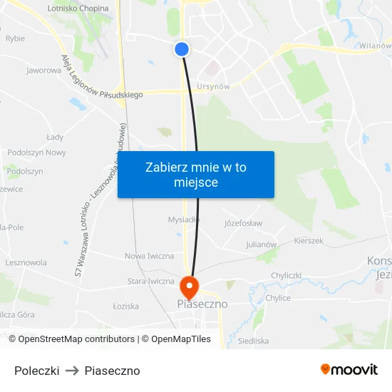 Poleczki to Piaseczno map