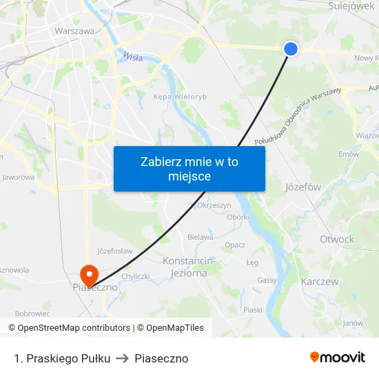 1. Praskiego Pułku to Piaseczno map