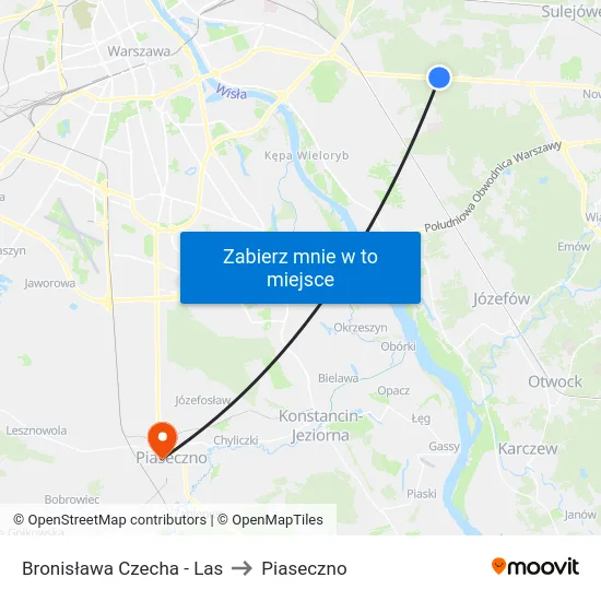 Bronisława Czecha - Las to Piaseczno map