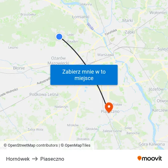 Hornówek to Piaseczno map