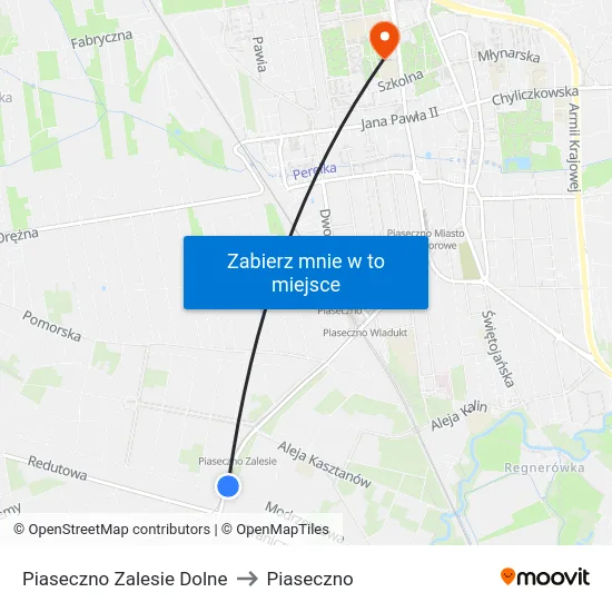 Piaseczno Zalesie Dolne to Piaseczno map