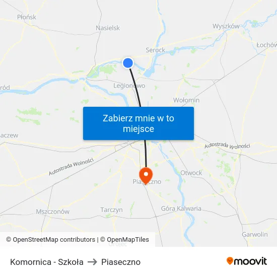 Komornica - Szkoła to Piaseczno map