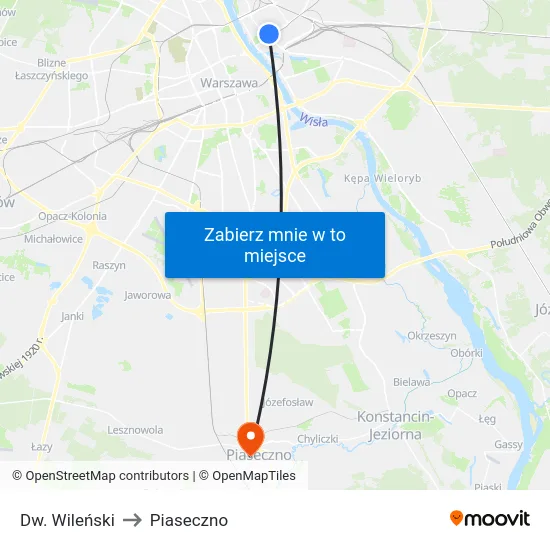 Dw. Wileński to Piaseczno map