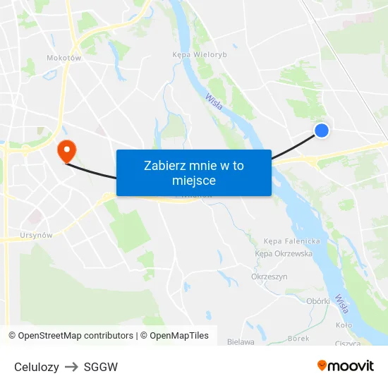 Celulozy to SGGW map