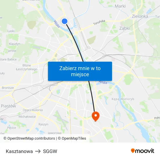 Kasztanowa to SGGW map