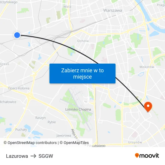 Lazurowa to SGGW map