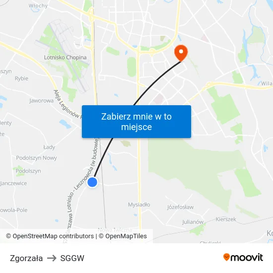 Zgorzała to SGGW map