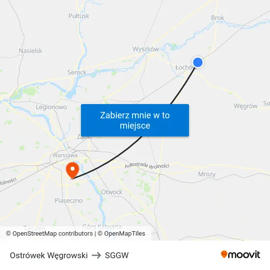 Ostrówek Węgrowski to SGGW map