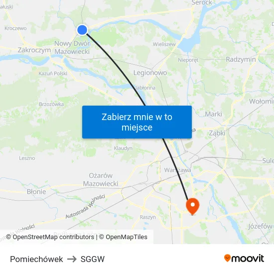 Pomiechówek to SGGW map