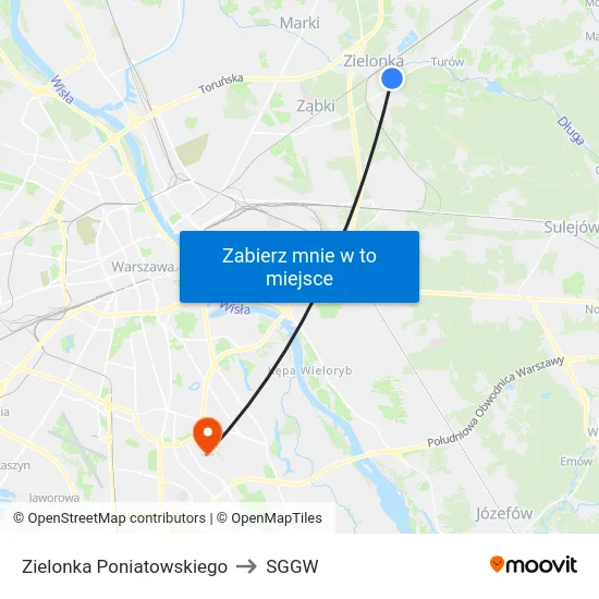 Zielonka Poniatowskiego to SGGW map