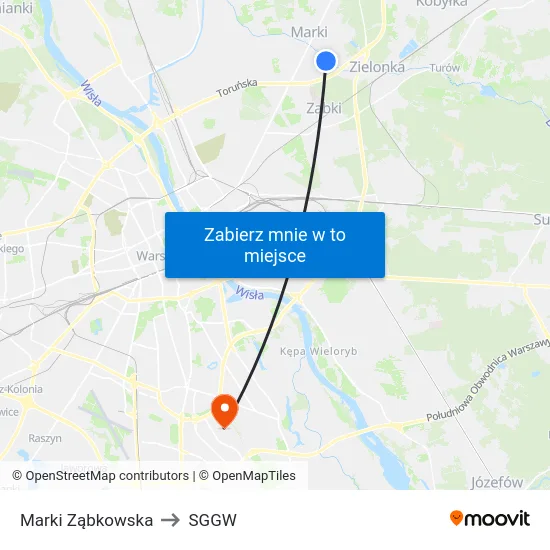 Marki Ząbkowska to SGGW map