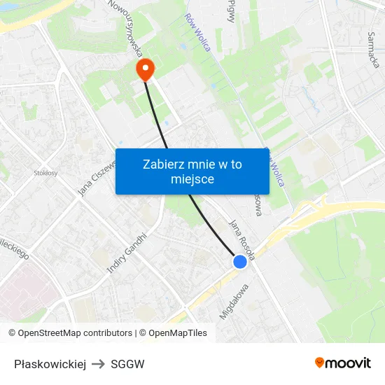 Płaskowickiej to SGGW map