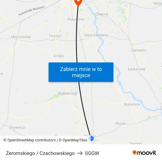 Żeromskiego / Czachowskiego to SGGW map