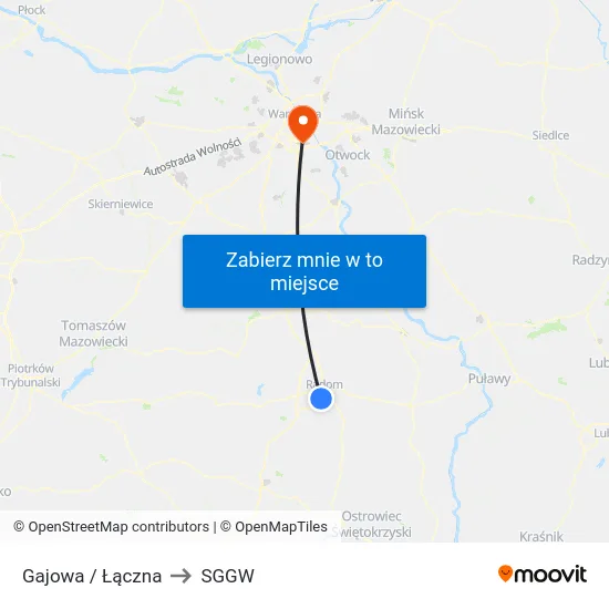 Gajowa / Łączna to SGGW map