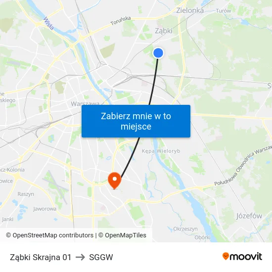 Ząbki Skrajna 01 to SGGW map