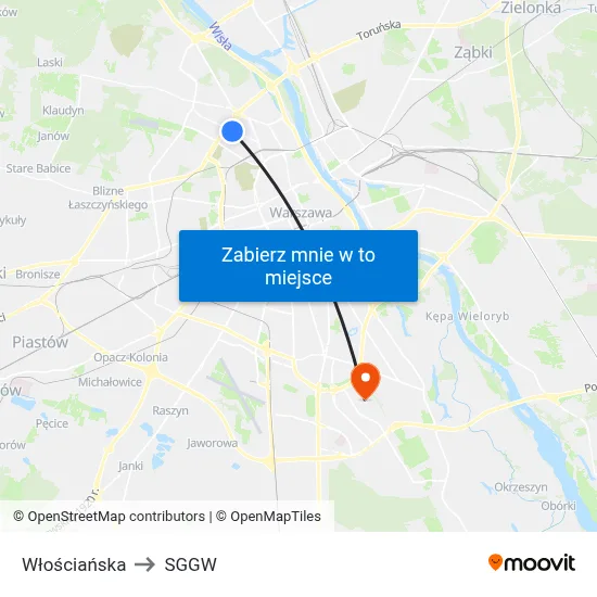 Włościańska to SGGW map