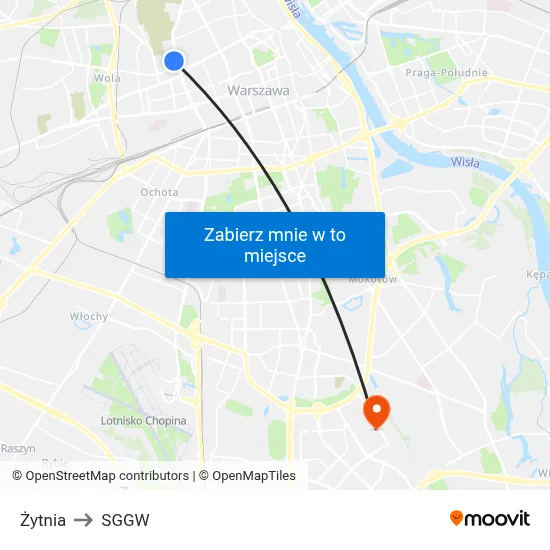 Żytnia to SGGW map