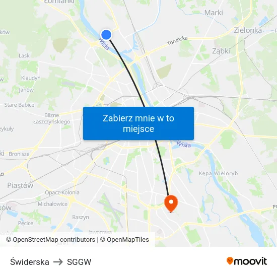 Świderska to SGGW map