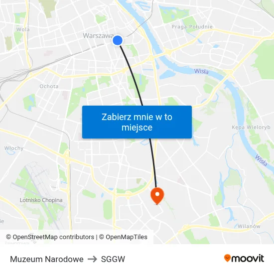 Muzeum Narodowe to SGGW map