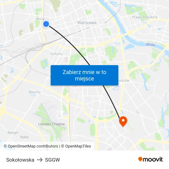 Sokołowska to SGGW map