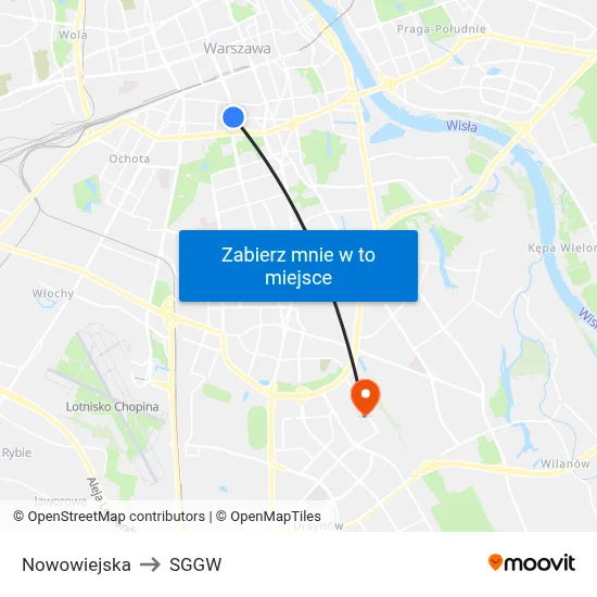 Nowowiejska to SGGW map