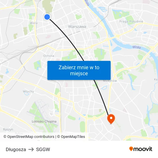 Długosza to SGGW map