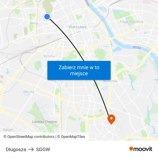 Długosza to SGGW map