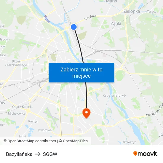 Bazyliańska to SGGW map